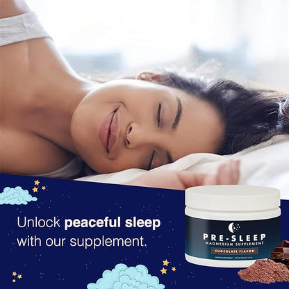 Natural Pre-Sleep Aid for Adults | Cocoa | Chamomile | Magnesium Glycinate 200mg | Vitamin B6 | Vitamin D | Gluten-Free | Zero Sugar | Non-Habit Forming | Sleep Support | 30-day Supply