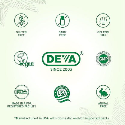 DEVA Vegan Vitamins, Borage Oil 500mg, Source of Omega-6 Fatty Acid GLA (Gamma linolenic Acid), Cold-Pressed & Unrefined, 90 Tablets (Pack of 2)