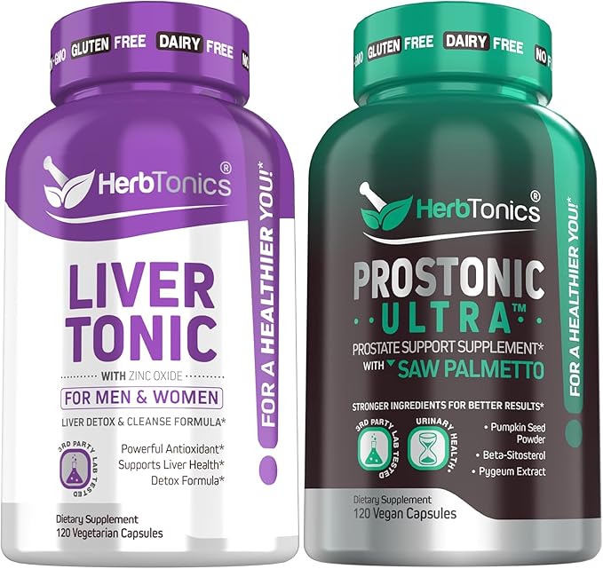 Liver Cleanse Detox & Repair Formula with Milk Thistle - Artichoke and Herbs Liver Health Support Supplement - Prostate Support Supplement for Men's Health | with Saw Palmetto & Less Urination