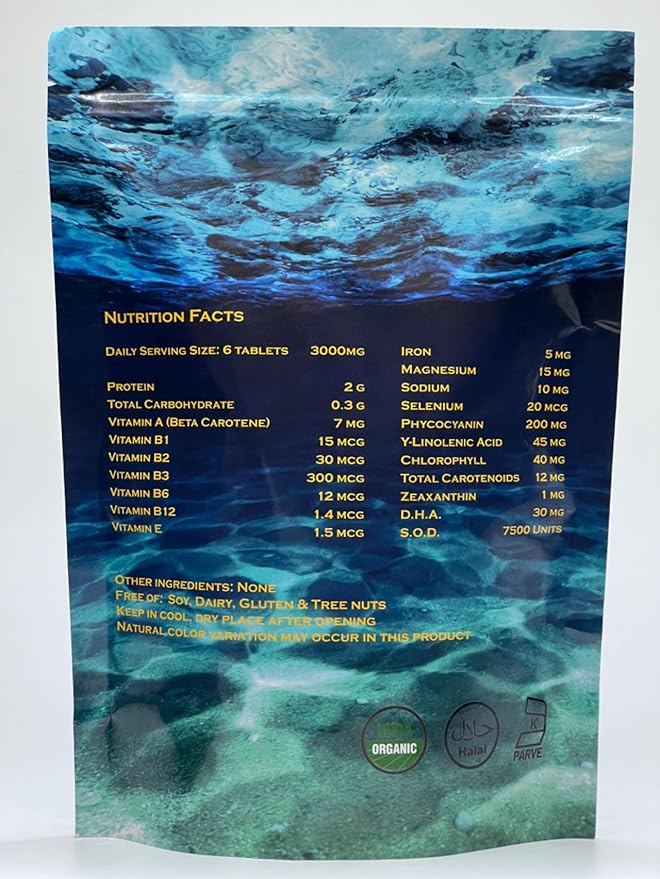 Organic Spirulina Tablets – Nature’s Own Superfood and Nutritional Supplement,Spirulina and Blue-Green Algae for Full Body Support – 60 Tablets