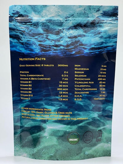 Organic Spirulina Tablets – Nature’s Own Superfood and Nutritional Supplement,Spirulina and Blue-Green Algae for Full Body Support – 60 Tablets