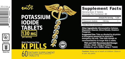 Nature's Fusions Potassium IodideTablets 130 mg - (60 Tablets)