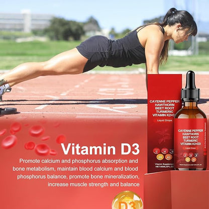 Cayenne Pepper Drops, 60ml Clean Cayenne Pepper Hawthorn Beet Root Drops - 1 Bottles （60-Day Supply）