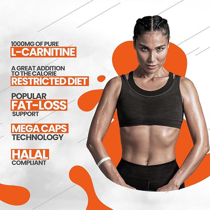 L-Carnitine 1500 Extreme Mega Caps - 120 Capsules, Reduction Booster, Best l carnitine in Tartrate Form, Supplement That Improves Performance