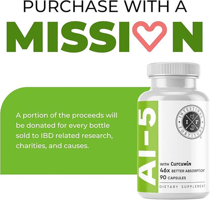 Intestinal Fortitude AI-5 - Digestive Herbal Capsule Supplement w/CurcuWIN, Turmeric, Curcumin, Boswellia Serrata, Ginger Root & EGCG Green Tea for Gut & DigestiveHealth Support, Non-GMO, Dairy Free