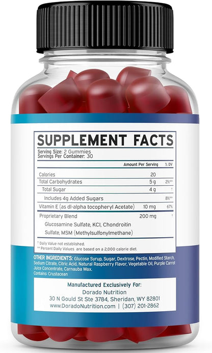 Saffron (60 Gummies) Premium 5 in 1 Advanced Formula - Delicious Raspberry Flavor and Glucosamine Chondroitin Joint Supplement (60 Count) Joint Supplements for Men & Women - Vegan Safe & Made in USA