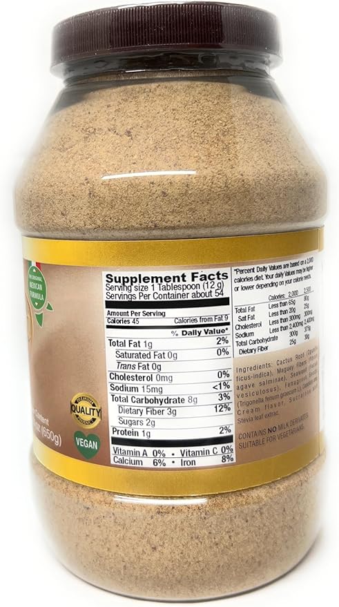Natural Fiber Powder Cookies & Cream Flavor (23 Ounces, Cookies and Cream)