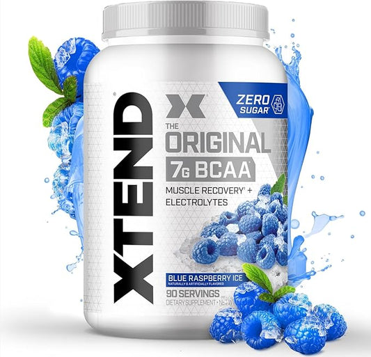 XTEND Original BCAA Powder 7g BCAA and 2.5g L-Glutamine, Sugar Free Post Workout Muscle Recovery Drink with Amino Acids for Men & Women, 90 Servings