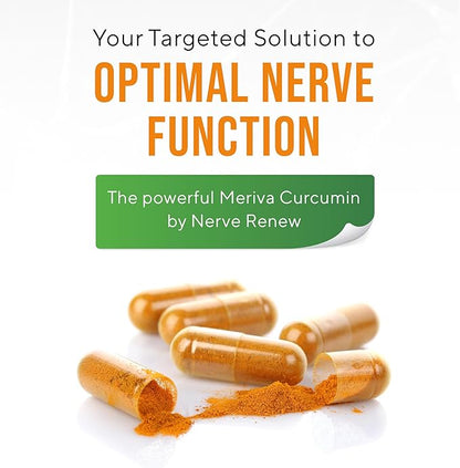NERVE RENEW Meriva Curcumin 500mg with Bioperine Antioxidant Boost Nerve Support Supplement - 3 Pack