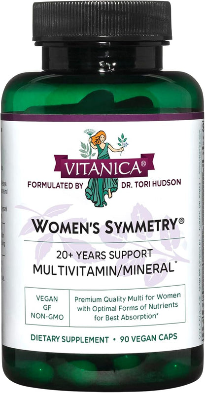 Vitanica Women's Symmetry, High Potency Multivitamin and Mineral, Vegan, 90 Capsules