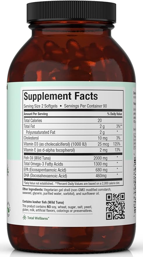 Maxi Health Triple Omega-3 Concentrate - Fish Oil - "1000 IU" Vitamin D3 (190 Capsules)