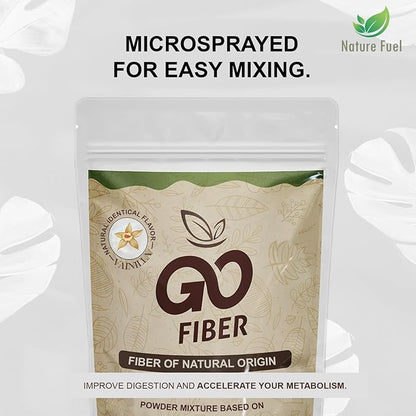 Go Fiber 100% Organic Fiber, Natural Fiber Supplement, Vanilla, 10.6 oz