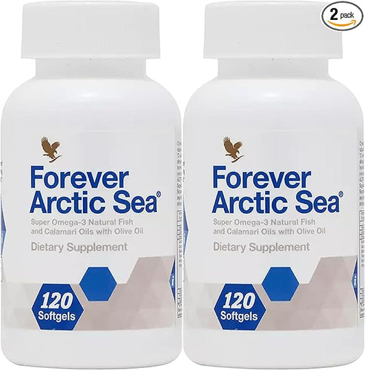 Forever Living - Arctic Sea Omega-3 Supplement - EPA and DHA Blend for Heart, Brain and Eye Health - Gluten-Free - 240 Softgels (Pack of 2)