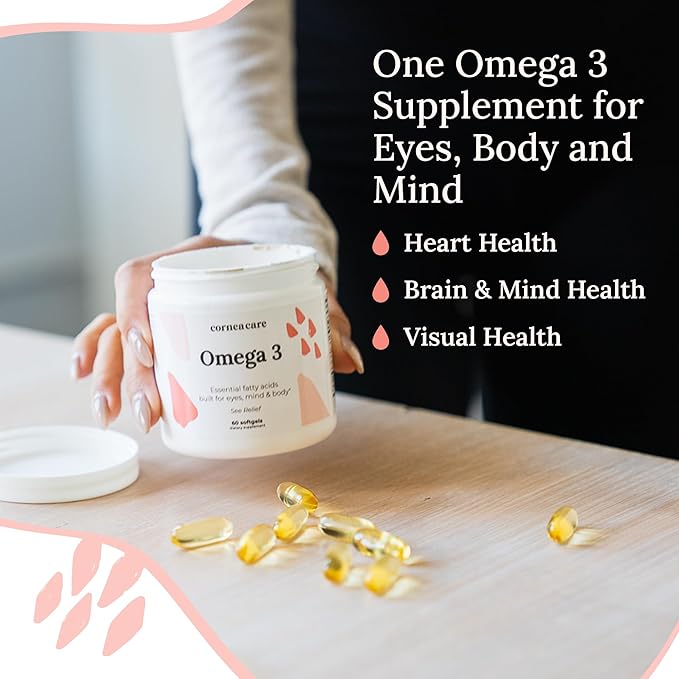 Triple Strength Omega 3 | Omega Fish Oil for Eyes | Eye Health Supplements | 60 Softgels