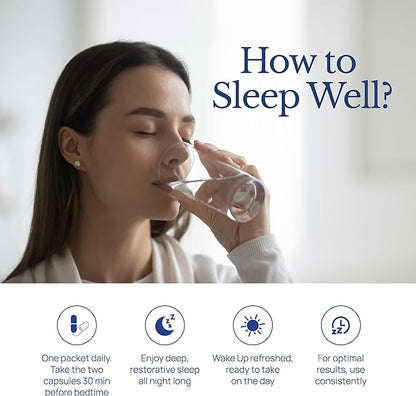 TAHIRO Sleep Well Supplement – Sleep Supplement with Kava, Valerian – Non-GMO Vegan Herbal Capsules Natural Formula – 28-Packets