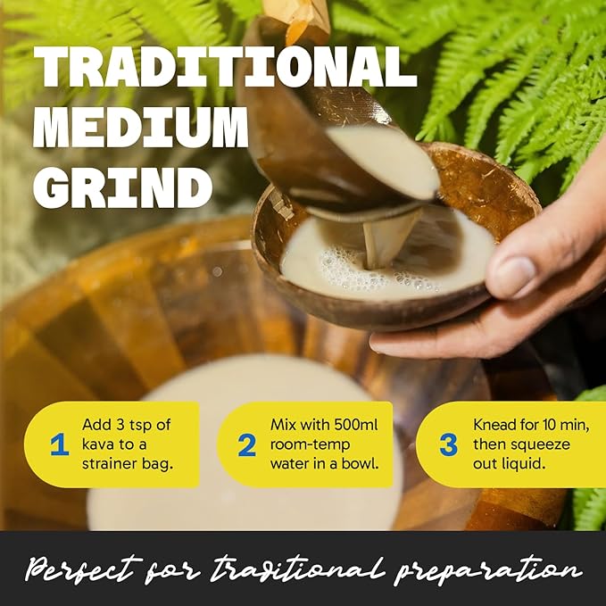 Premium Santa Cruz Kava Powder, Medium Grind Noble Root Powder, Easy to Prepare Kava Root Powder with A Smooth and Creamy Taste, Kava Root Powder, 8 oz