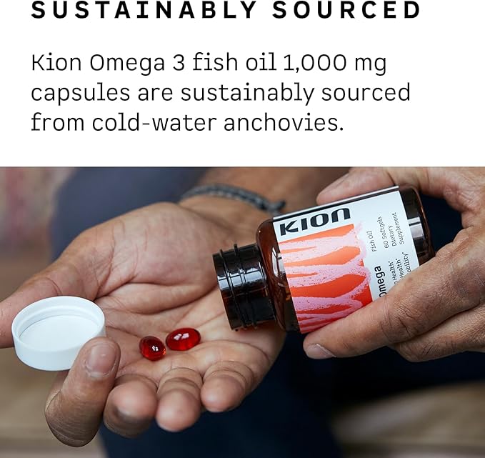 Kion Omega - Omega 3 Fatty Acid Supplements - DHA Supplements - Mini Fish Oil Softgels - Omega 3 DHA EPA Fish Oil Pills - Fish Oil 1,000 mg - 30 Servings