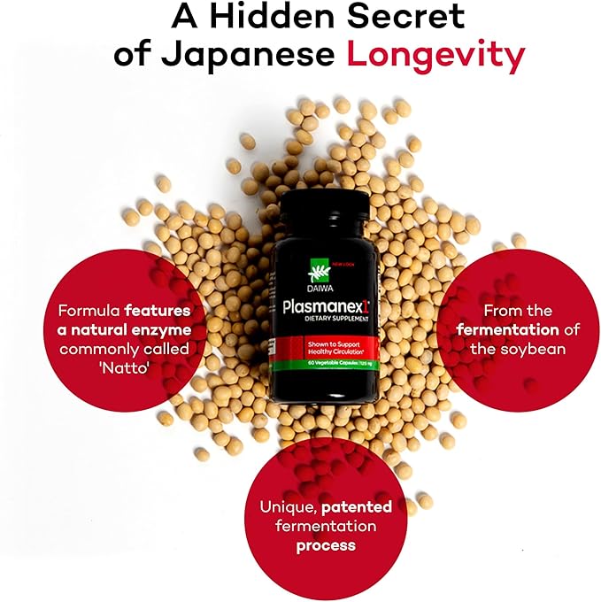 Daiwa Plasmanex 1 - Blood and Vein Circulation Supplements – Balance Circulation, Encourage Healthy Legs and Veins - 60 Vegan Capsules