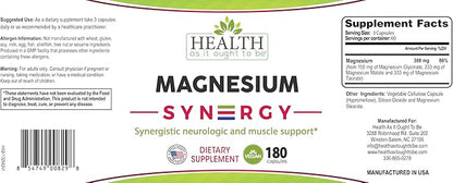 Magnesium Syn3rgy (Mag Glycinate, Mag Malate, Mag Taurate) - 180 Capsules