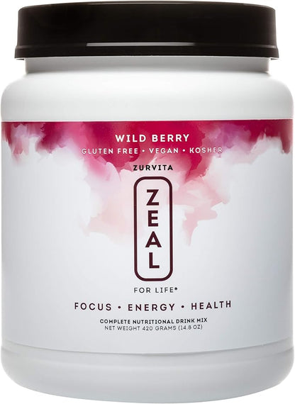 Zurvita - Zeal for Life 30-Day Wellness Bag - Wild Berry Flavor - Daily Nutritional Supplement for Vitality, Immunity, & Overall Wellness - 420 Grams