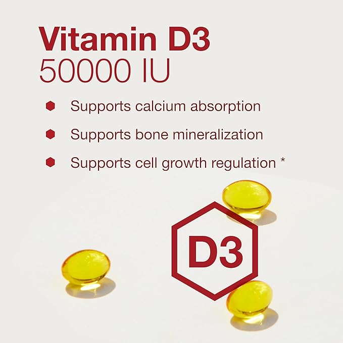 PROTOCOL FOR LIFE BALANCE Vitamin D3 50000 IU - Immune Support Health Bones and Teeth - 50 Softgels