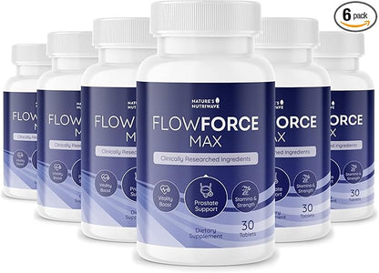 FlowForceMax Herbal Support Supplement - Natural Plant-Based Formula with Saw Palmetto Extract | 30 Chewable Tablets, 6 Month Supply, Made in USA