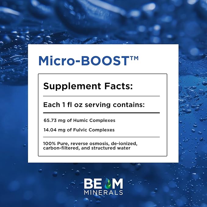 Beam Minerals Micro-Boost Humic Mineral Blend | Plant-Based Multi Minerals Supplement & Electrolytes Liquid | 32 fl Oz