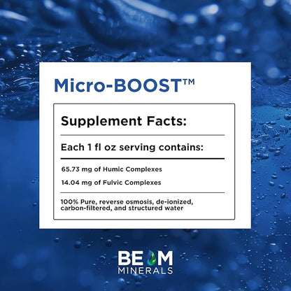 Beam Minerals Micro-Boost Humic Mineral Blend | Plant-Based Multi Minerals Supplement & Electrolytes Liquid | 32 fl Oz