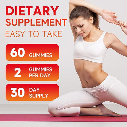 Iron Gummies for Women, Men & Kids, Sugar Free Iron Supplement with Calcium, Zinc, Folate & Vitamin B12, C, B6 - for Blood Building & Energy Support, Anemia, Strawberry, 60 Count