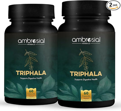 AMBROSIAL Triphala 500 Mg Organic Triphala Capsules Pack of 2-120 Capsules