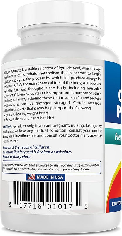 Calcium Pyruvate 750 mg 120 Capsules by Best Naturals (Pack of 3)