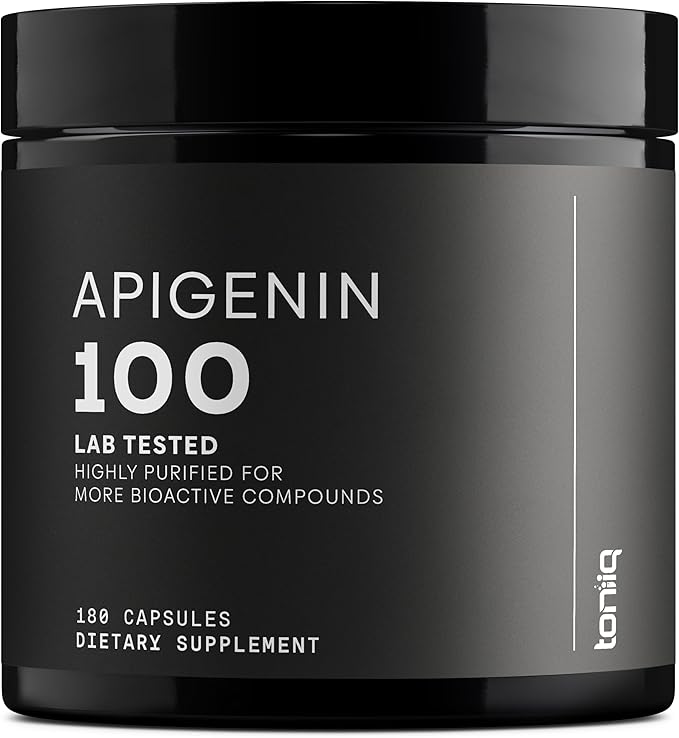 Toniiq Ultra High Strength Apigenin - 100mg Concentrated Formula - 98%+ Highly Purified - 180 Vegetarian Capsules