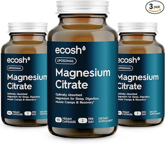 Liposomal Magnesium Citrate Capsules — High Absorption Magnesium Supplement for Constipation, Sleep, Muscle Cramps & Recovery | High Potency Mg | Easy to Swallow Veg Capsules | Non-GMO | 270 ct