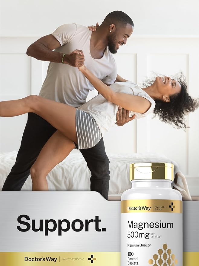 Doctor's Way Magnesium Supplement 500mg | 100 Coated Caplets | Magnesium Oxide | Vegetarian, Non-GMO, Gluten Free