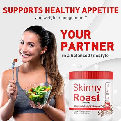 (3 Pack) Skinny Roast - Skinny Roast Coffee Advanced Formula, Official SkinnyRoast Organic Powder, Supplement Support Healthy Lifestyle - Premium Natural Formula, 180 Servings for 3 Months