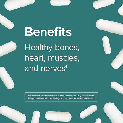 Webber Naturals Magnesium Glycinate Complex 200 mg, 180 Vegetarian Capsules, High Absorption Formula, Supports Bones, Heart, Muscles & Nerves, One-per-Day, Vegan