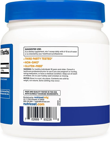 Nutricost L-Glutamine Powder (500 Grams) (Blue Raspberry)