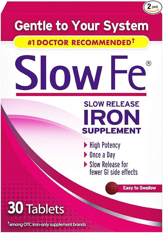 Slow Fe Slow Release Iron, 60 Tablets (Pack of 2)
