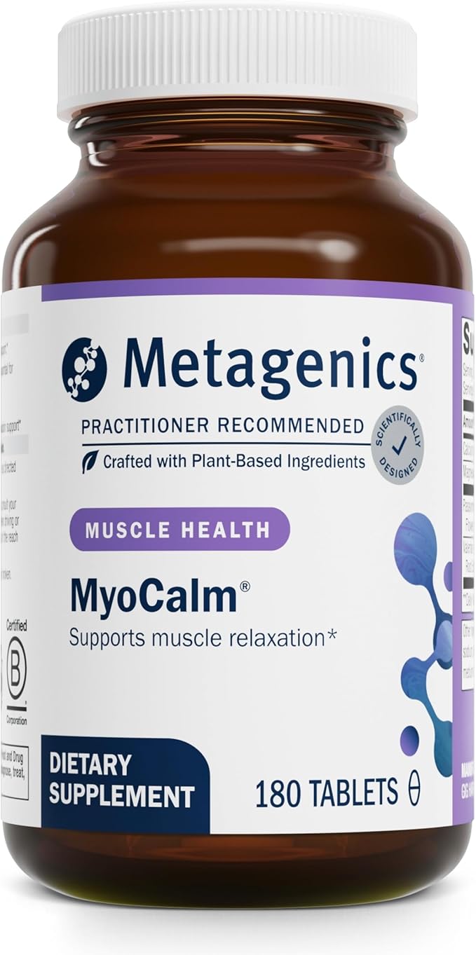 Metagenics MyoCalm - Muscle Support* - Calcium & Magnesium Supplement - with Passionflower Herb & Valerian Root - Mineral Supplements - Non-GMO, Gluten-Free & Vegetarian - 180 Tablets