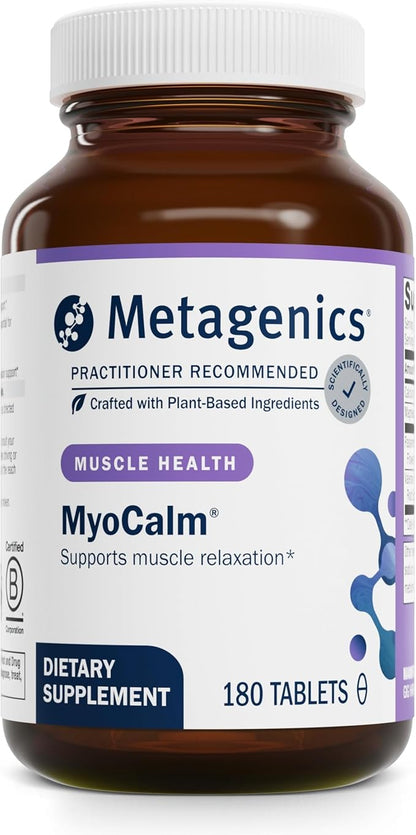 Metagenics MyoCalm - Muscle Support* - Calcium & Magnesium Supplement - with Passionflower Herb & Valerian Root - Mineral Supplements - Non-GMO, Gluten-Free & Vegetarian - 180 Tablets