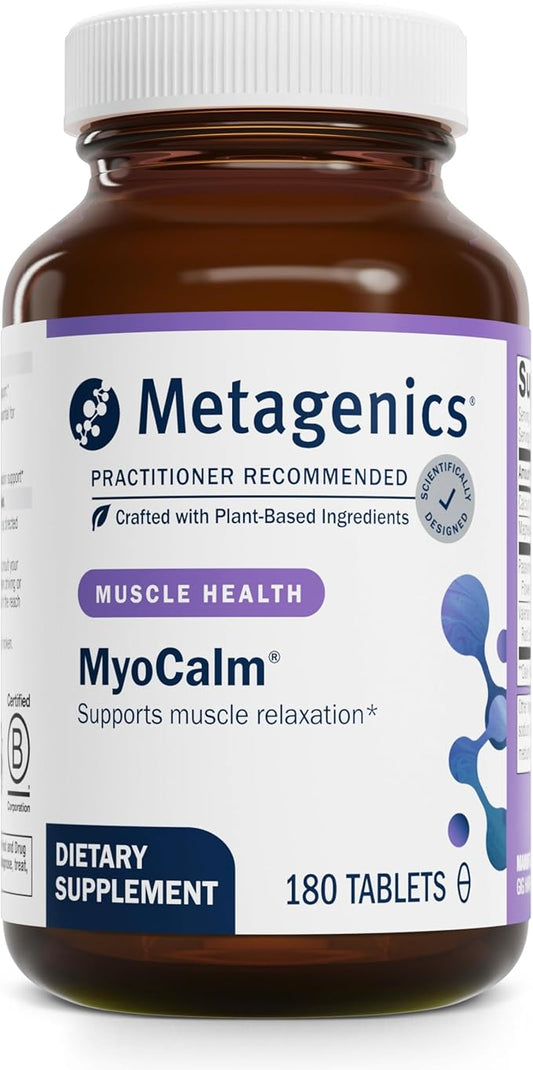 Metagenics MyoCalm - Muscle Support* - Calcium & Magnesium Supplement - with Passionflower Herb & Valerian Root - Mineral Supplements - Non-GMO, Gluten-Free & Vegetarian - 180 Tablets
