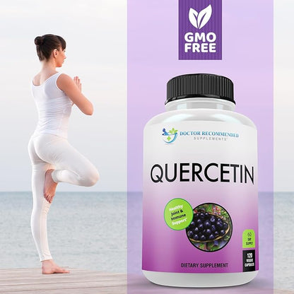 DOCTOR RECOMMENDED SUPPLEMENTS Quercetin 1000mg Per Serving - 120 Veggie Capsules, Vitamin Supplement, 60 Day Supply, (Vegan and Non-GMO)