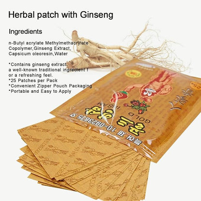 DEAD SKIN Korean Traditional Herbal Patch with Ginseng, Power Strips – 25 Counts x 5 Packs