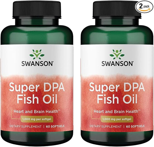 Swanson Super Dpa Fish Oil 1,000 mg 60 Sgels (2 Pack)