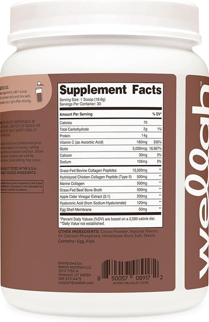 The Afterglow Multi Collagen Protein + Beauty (30 Servings, Chocolate) - Hair, Skin, Nail & Joint Support - Non-GMO & Gluten Free