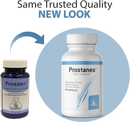 Prostanex - Prostate Health Supplement Flower Pollen Extract, Saw Palmetto - Support for Bladder Control & Urinary Tract Health, Rye Pollen Extract Made in USA, 90 Vegetarian Capsules