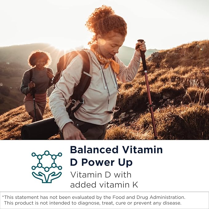 Designs for Health Vitamin D Synergy - 2000 IU Vitamin D with K Supplement - Supports Healthy Moods, Bone Health + Immune Health for Adults - VIT D3 + Vitamin K - Gluten Free + Non-GMO (120 Capsules)