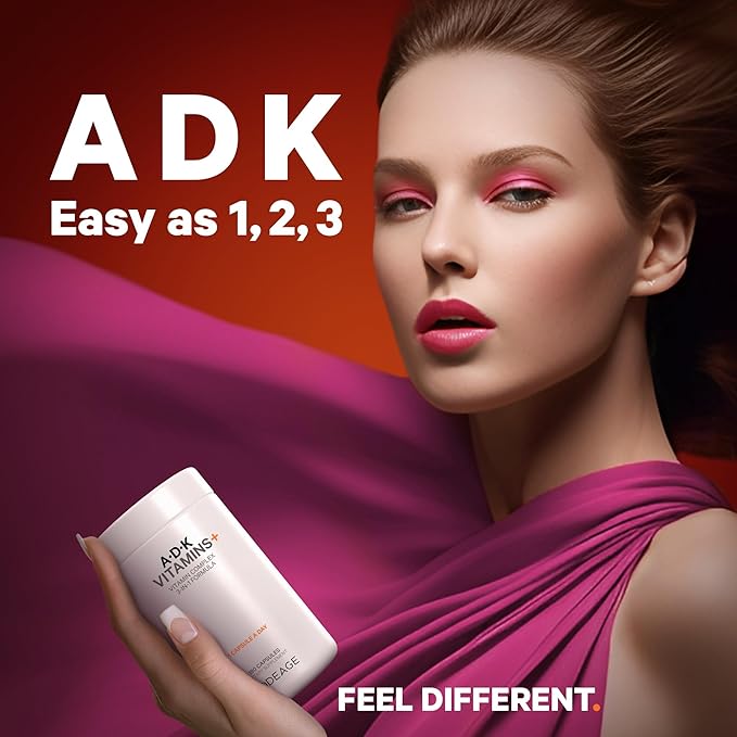 Codeage ADK Vitamins Supplement - Essential Vitamin A, D3 5000 IU, K1 & K2 (MK4 & MK7) - 6-Month Supply - 1 Capsule per Serving, Non-GMO, Gluten-Free - 2-Pack