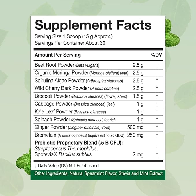 People's Chemist The Essential Greens Powder – Organic Moringa, Spirulina, Beetroot, and Probiotics