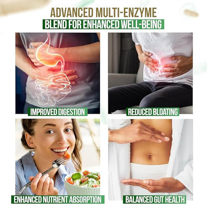 Probiotics and Multi Enzymes with Prebiotics for Digestive Health & Bloating Relief for Women & Men, Enzymes & Probiotics for Gut & Digestion - 30 Caps (1 Bottle, 30 Capsules)